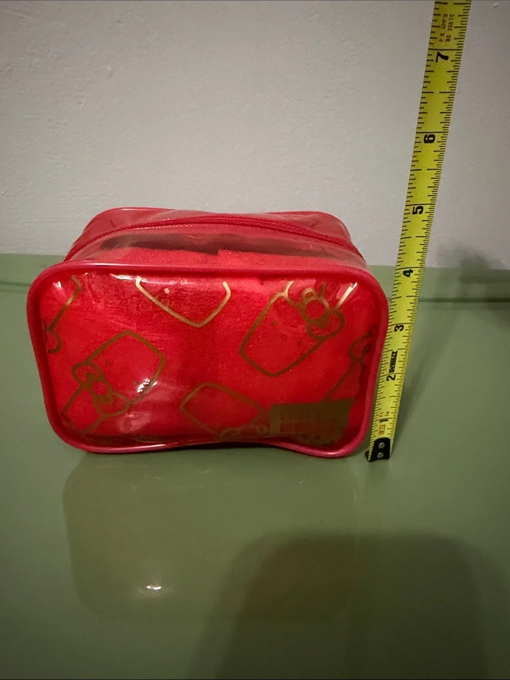 Hello Kitty x OPI Red Clear Travel Pouch with Gold Print